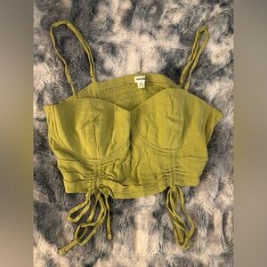 Garage Green Ruched Crop Top
